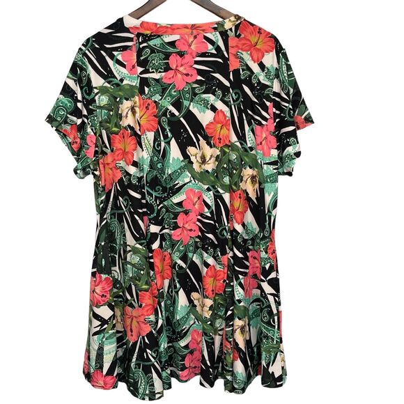 Attitudes by Renee Jersey Knit Top Women Petite 2XP Multicolor Floral V Neck - Picture 9 of 15